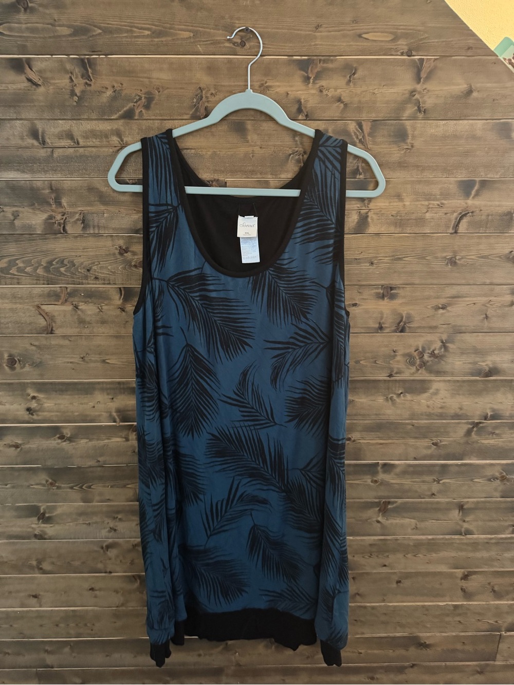 Soma Super Soft Sleeveless Palm Print Tank Dress